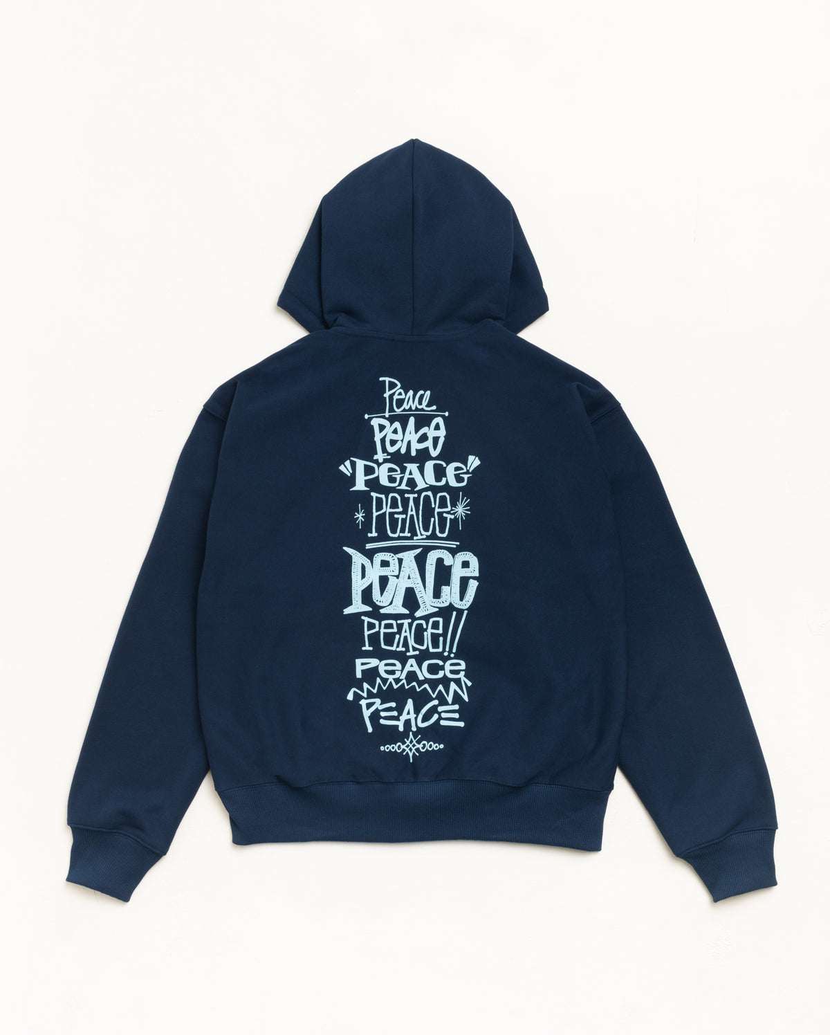 Peace Increased Zip Hood Unisex Long Sleeve In Navy