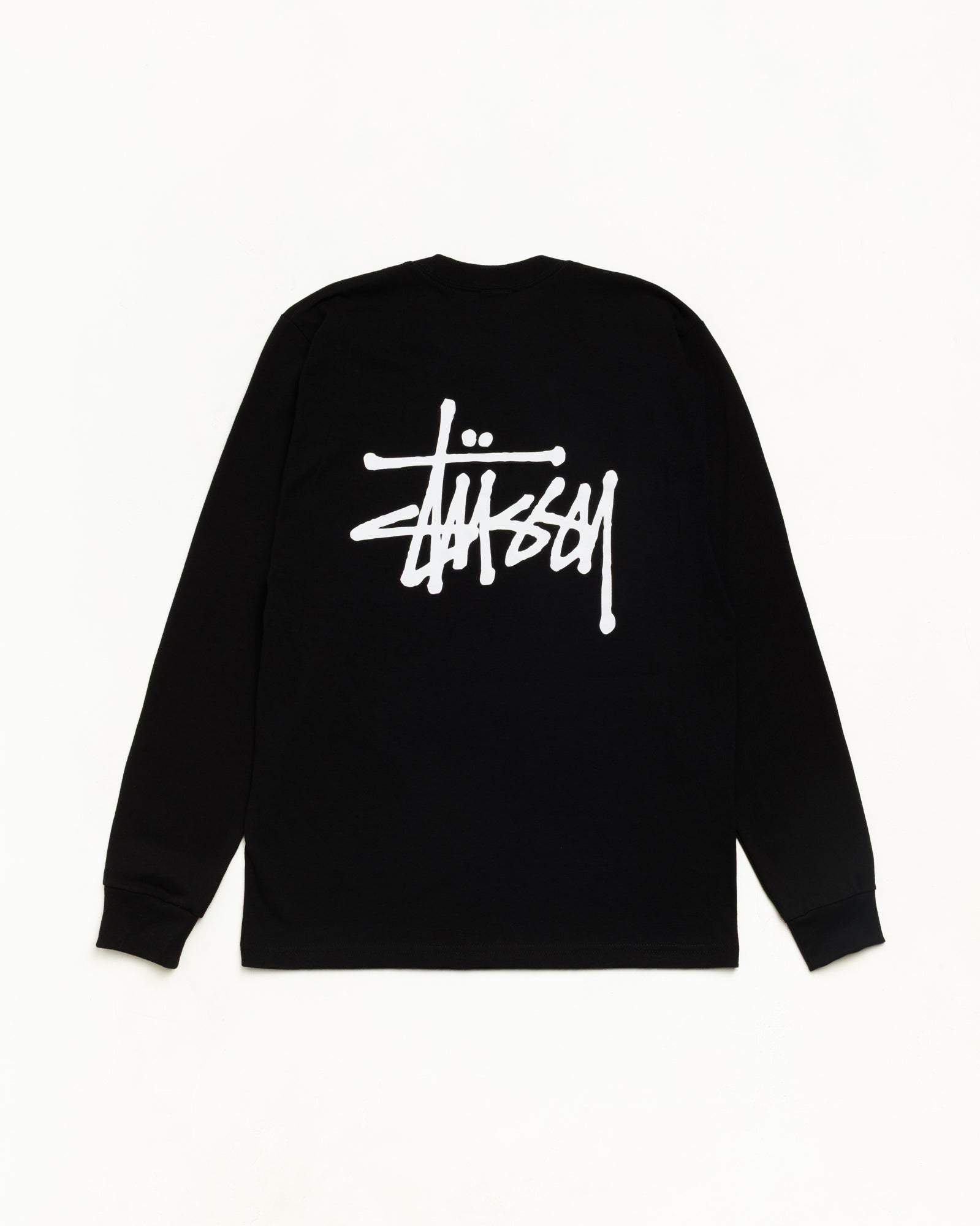 베이식 Stüssy LS 티 유니섹스 롱슬리브 블랙