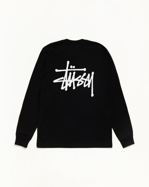 베이식 Stüssy LS 티 유니섹스 롱슬리브 블랙