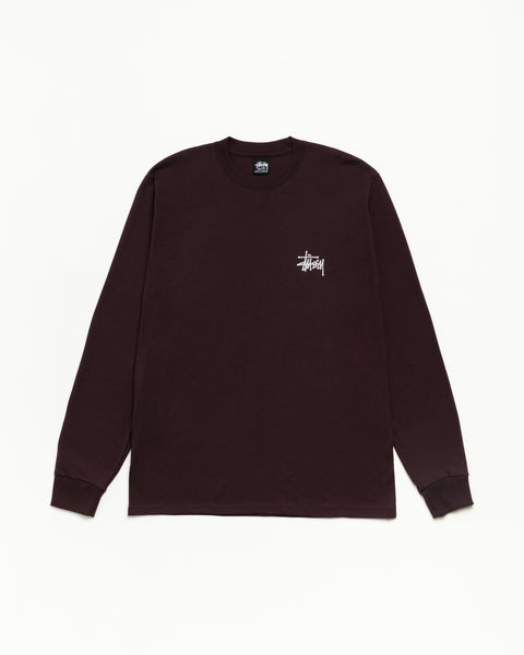 베이식 Stüssy LS 티, 유니섹스 긴소매 티셔츠, 초콜릿 컬러