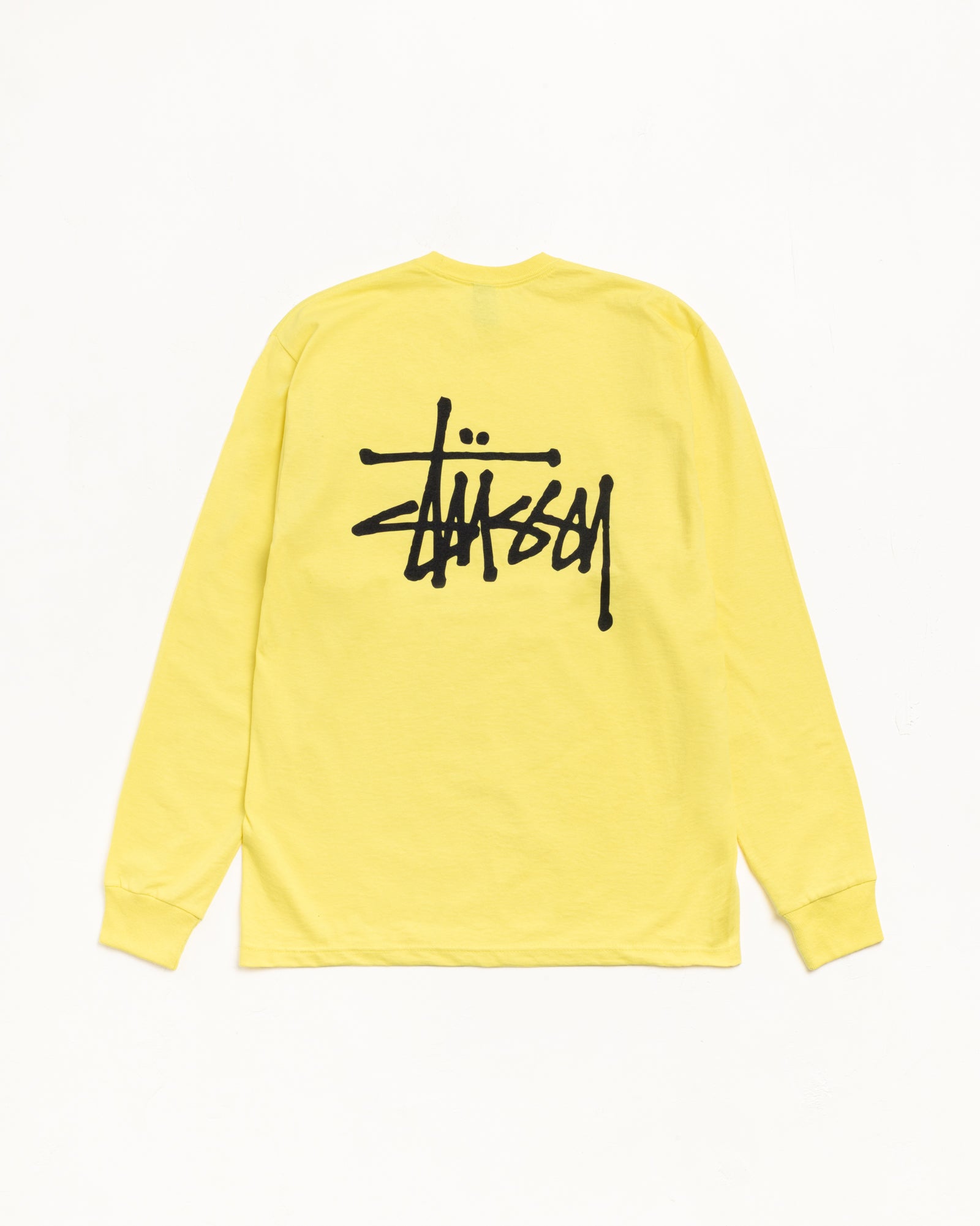 Basic Stussy Ls Tee Mens Long Sleeve In Lemon