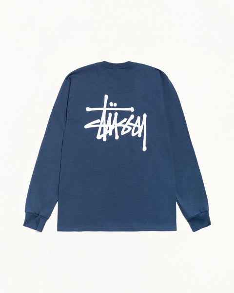 Basic Stussy Ls Tee Mens Long Sleeve In Navy