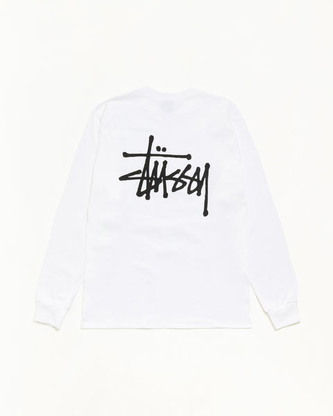 베이식 Stüssy LS 티 유니섹스 롱슬리브 화이트