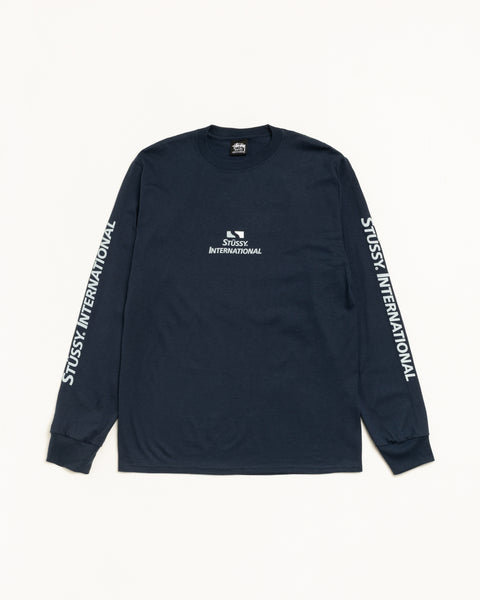 Stussy International Ls Tee Mens Long Sleeve In Navy