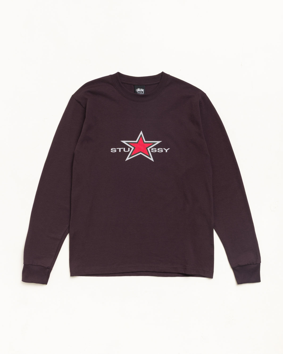 Stussy Star Ls Tee Unisex Long Sleeve In Chocolate