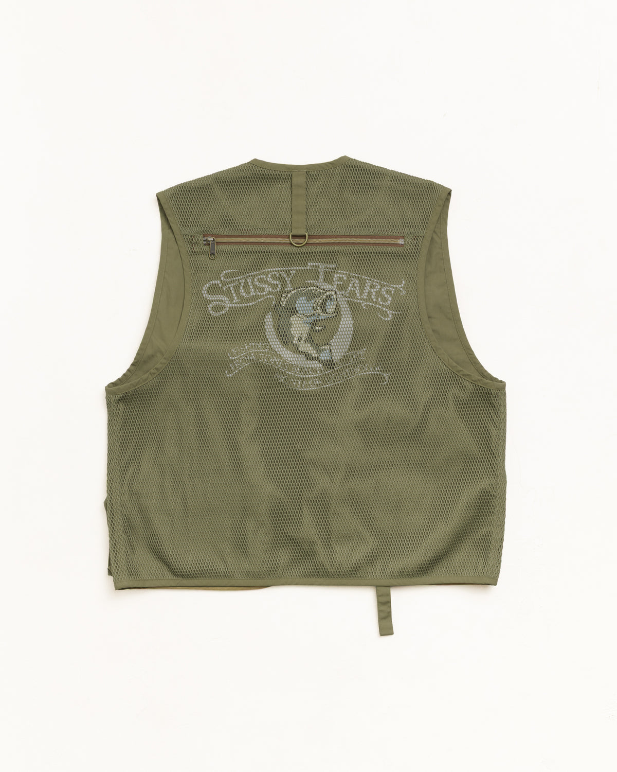 Stussy Tears Fishing Vest Unisex Sleeveless In Green