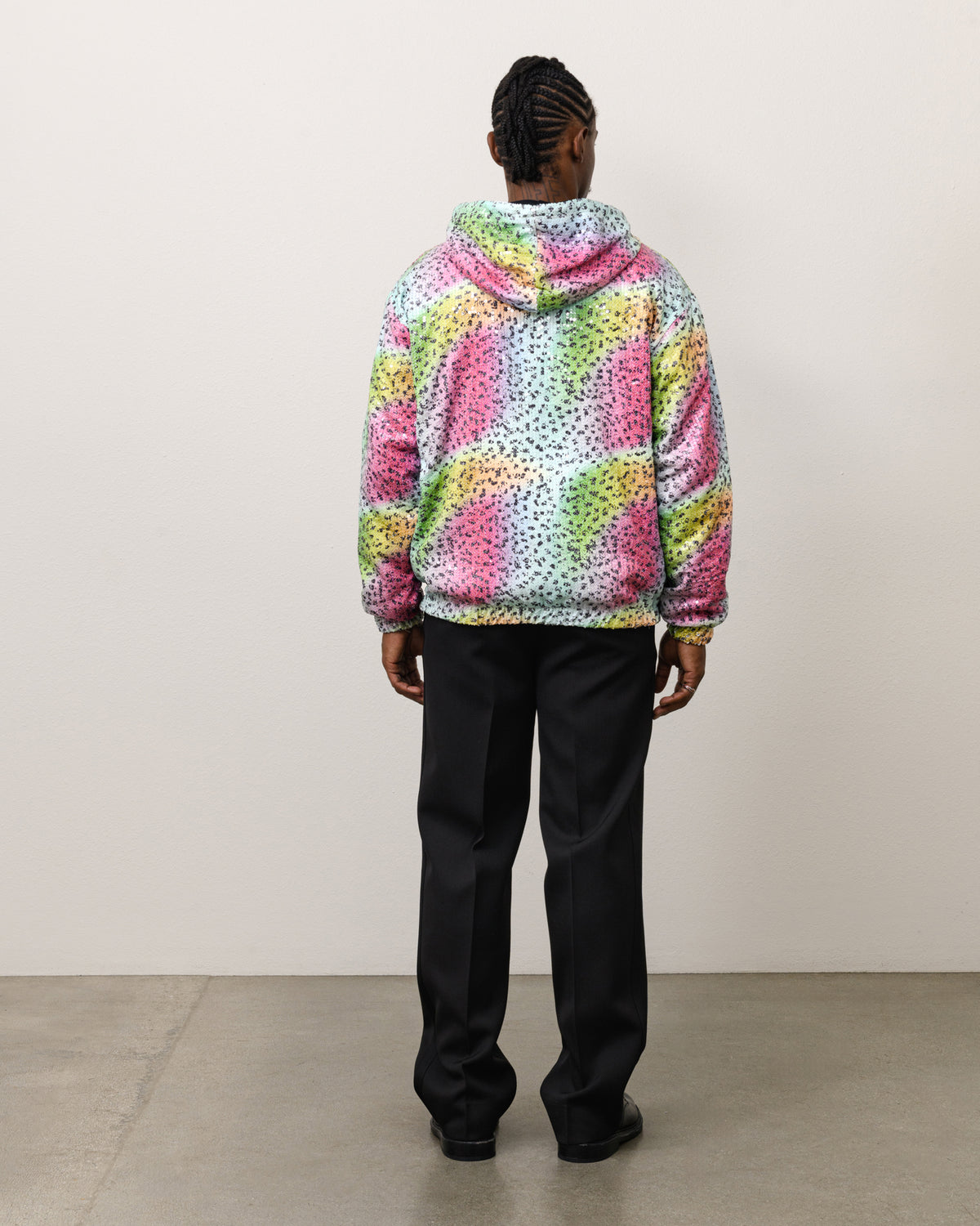 Stussy Tears Sequin Zip Hoodie Unisex Long Sleeve In Multi