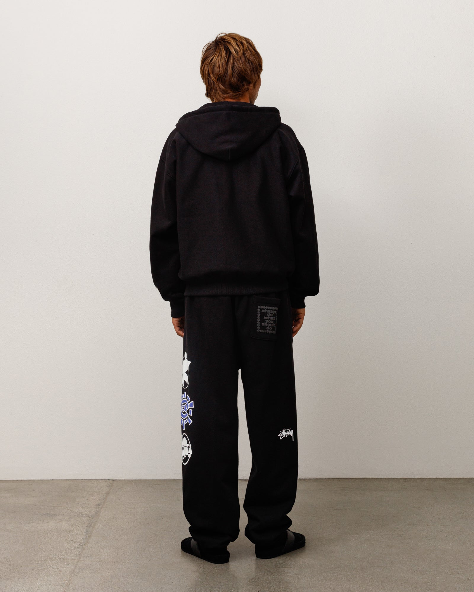 Stüssy & 올웨이즈 스택 스웻팬츠 블랙
