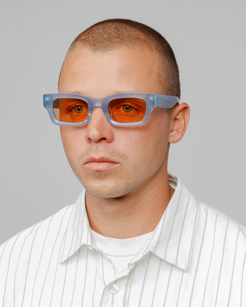 Stüssy Vincent Sunglasses Slate Blue / Orange Lens Eyewear