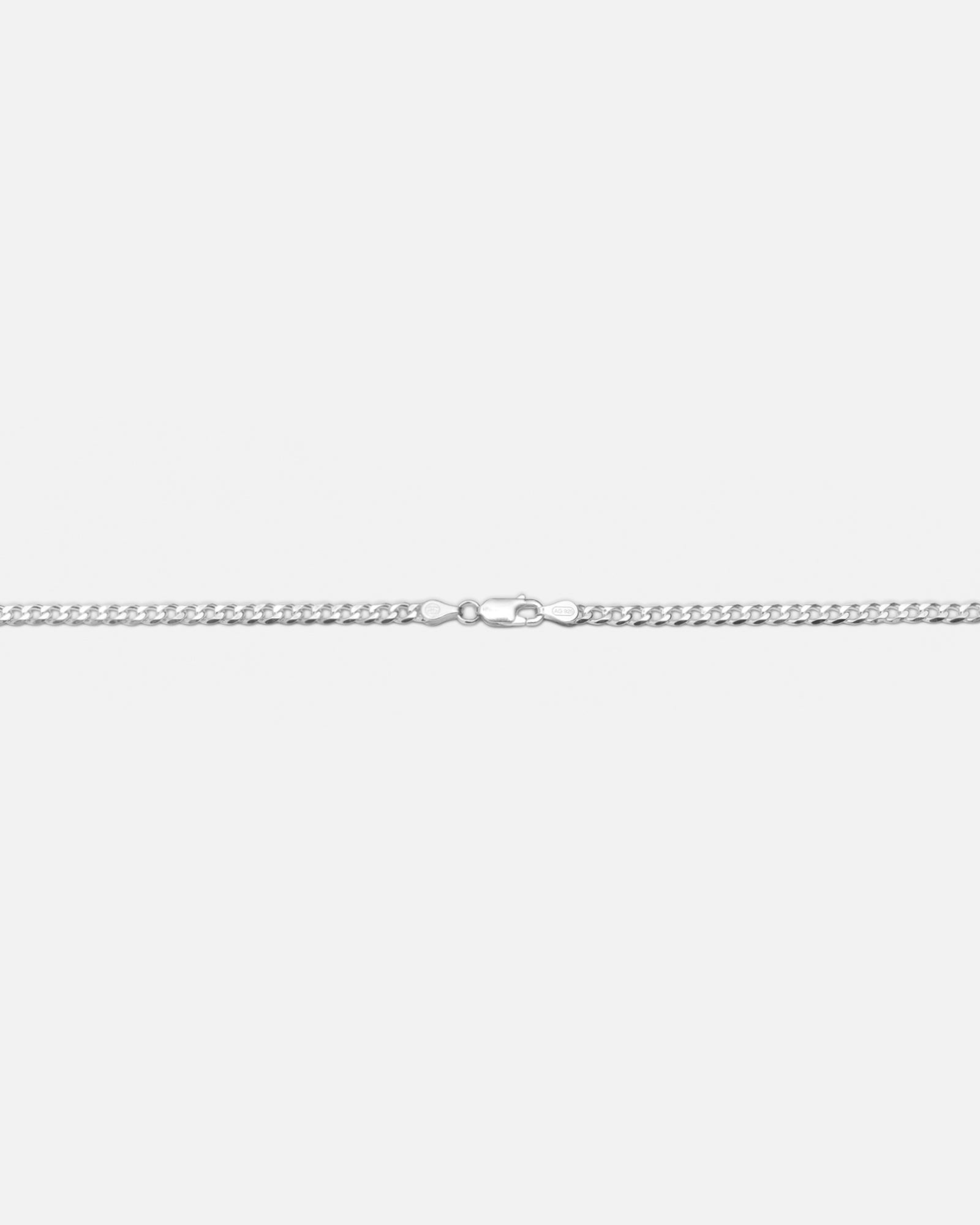 STÜSSY SILVER CUBAN LINK SWIRLY S CHAIN SILVERY ACCESSORY