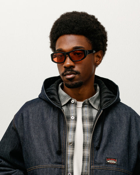 Landon Sunglasses in Black/Crimson Red Lens