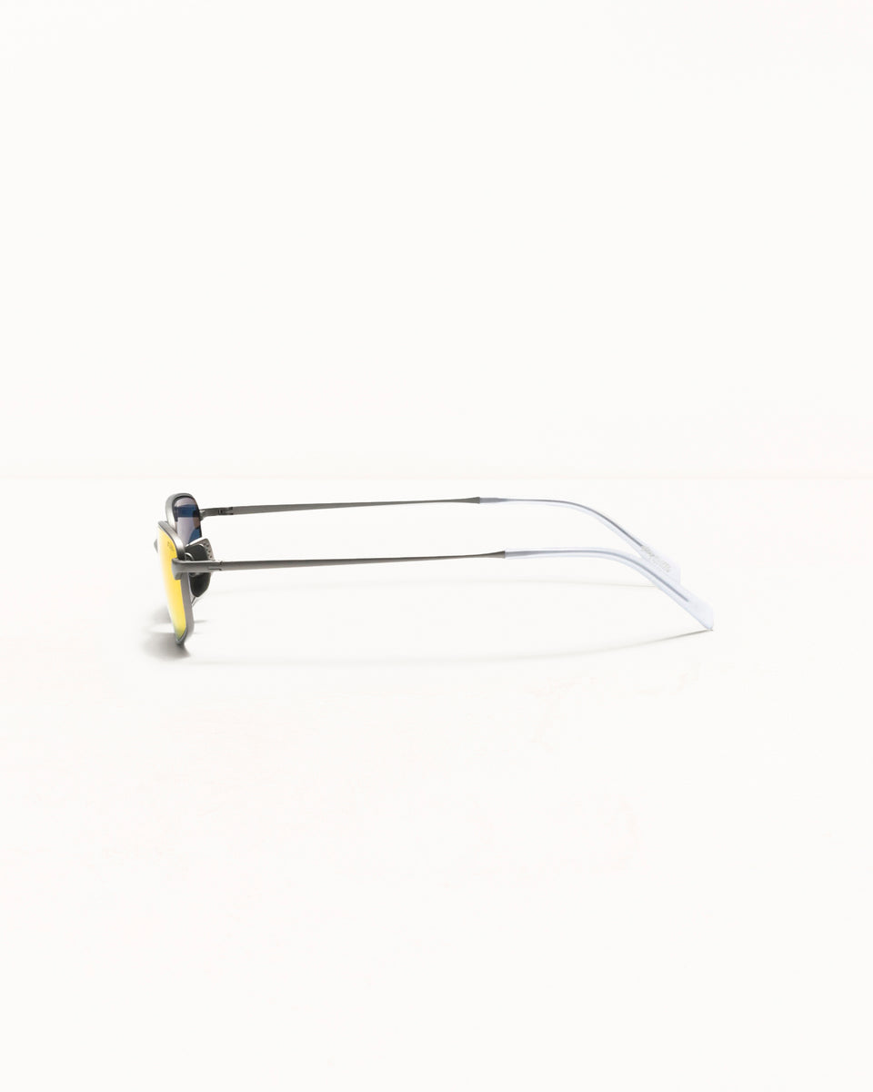 Simon Sunglasses Accessories In Matte Silver/sunflare Mirror