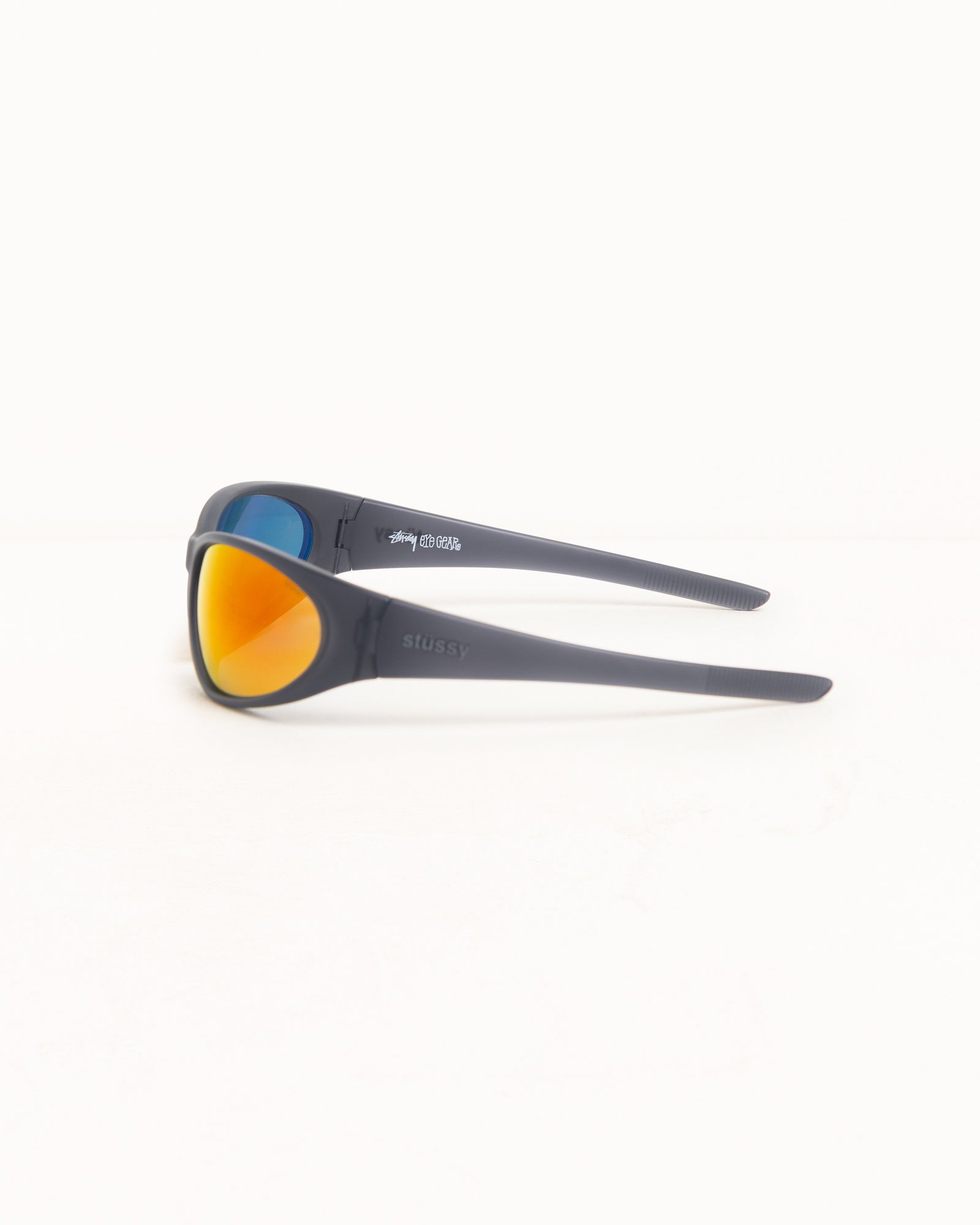 Adrian Sunglasses Unisex In Frost Black/orange Mirror Lens