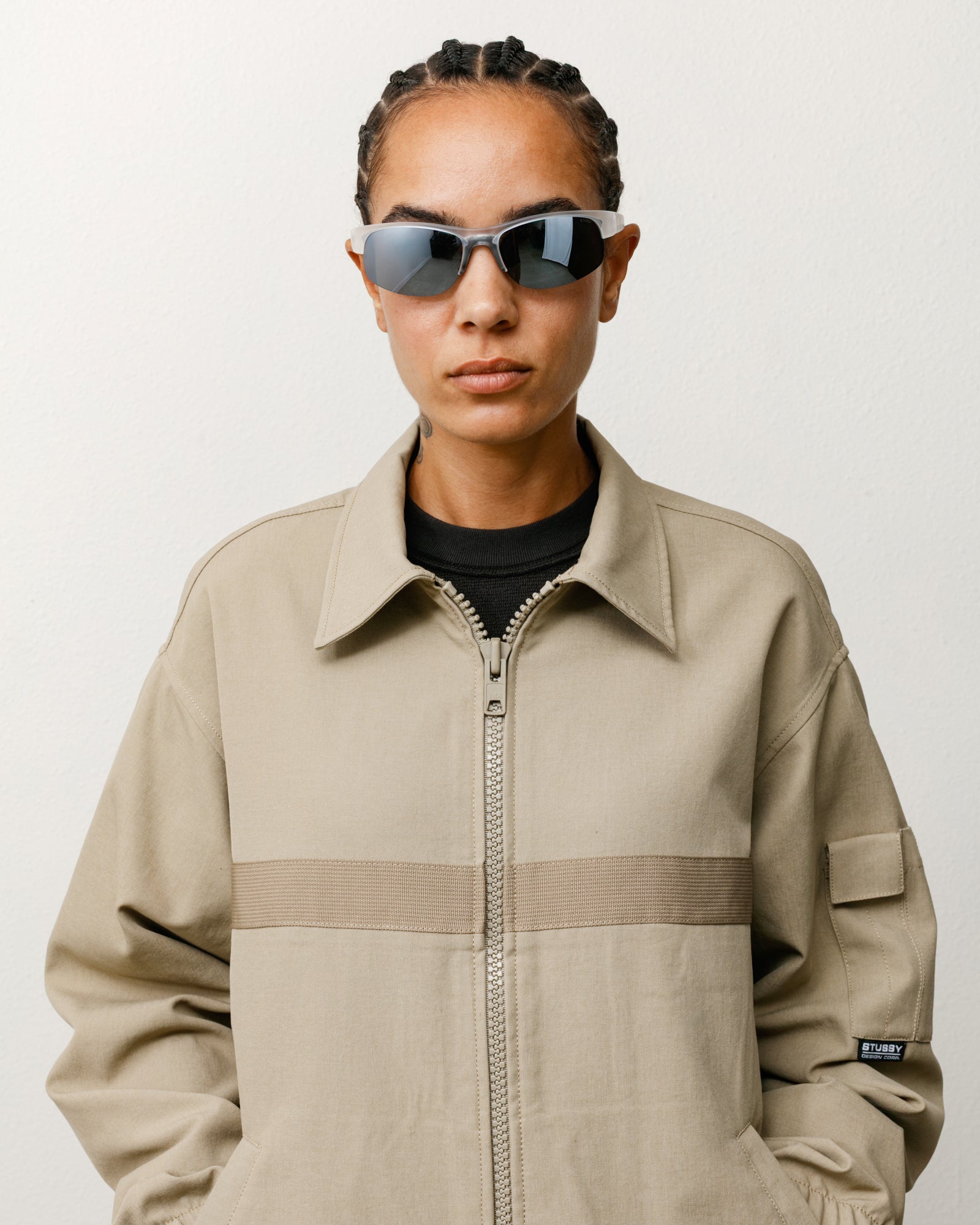 Hiro Sunglasses Unisex In Frost Clear / Mirror Lens