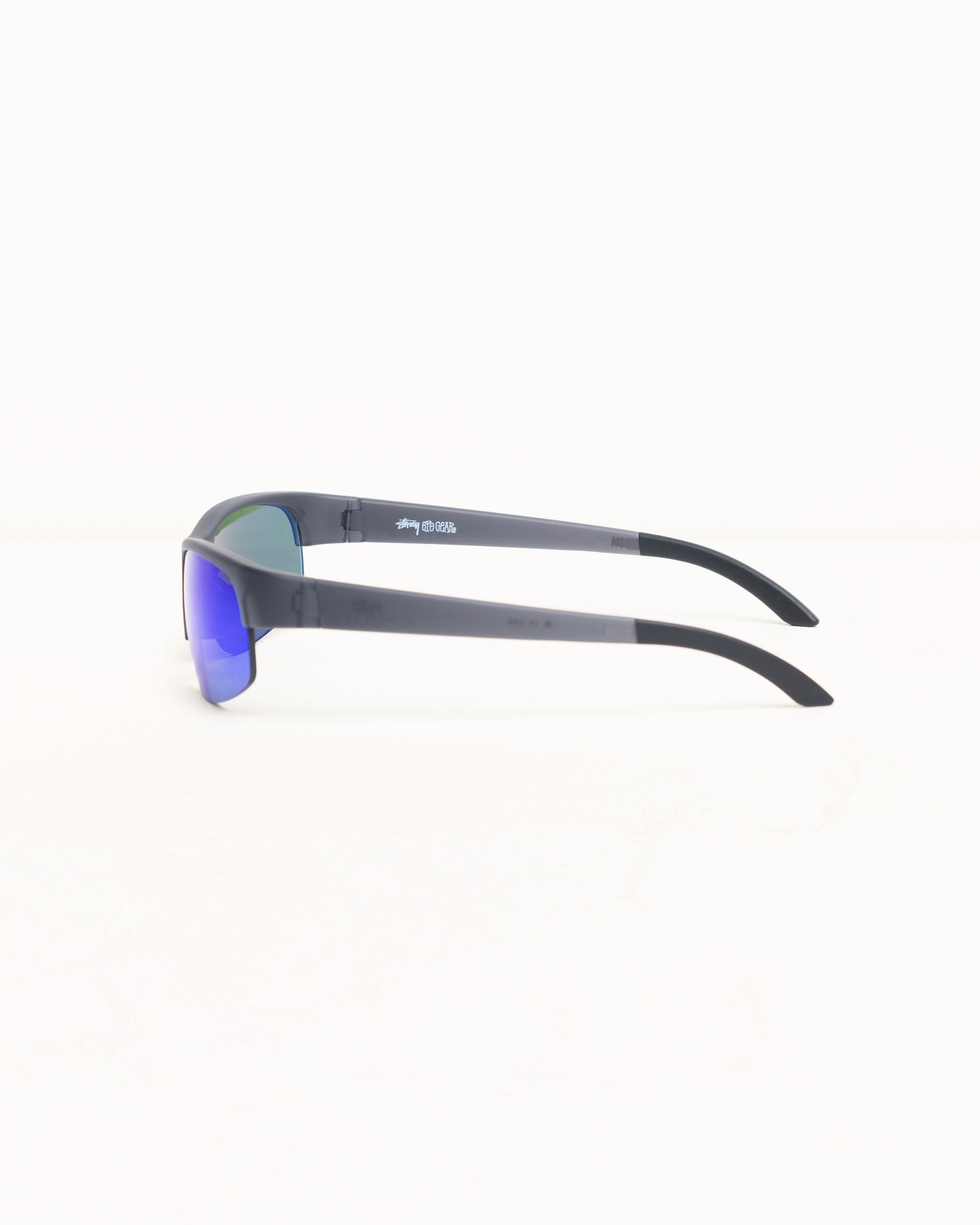 Hiro Sunglasses Unisex In Frost Black/blue Mirror Lens