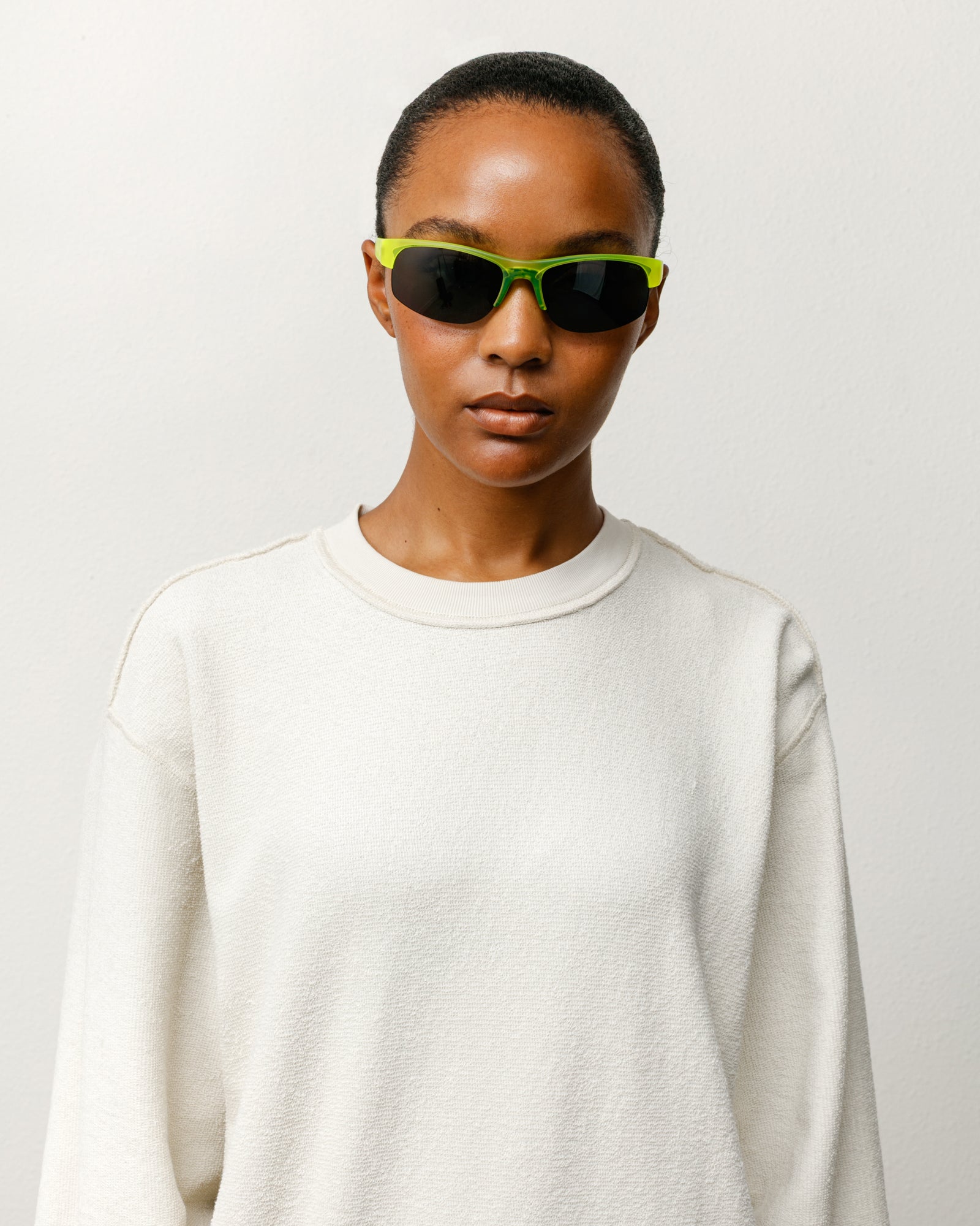 Hiro Sunglasses Unisex In Frost Yellow/black Lens