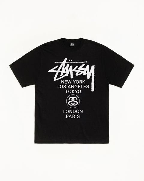 World Tour Tee – Black | Tees | Stüssy Korea