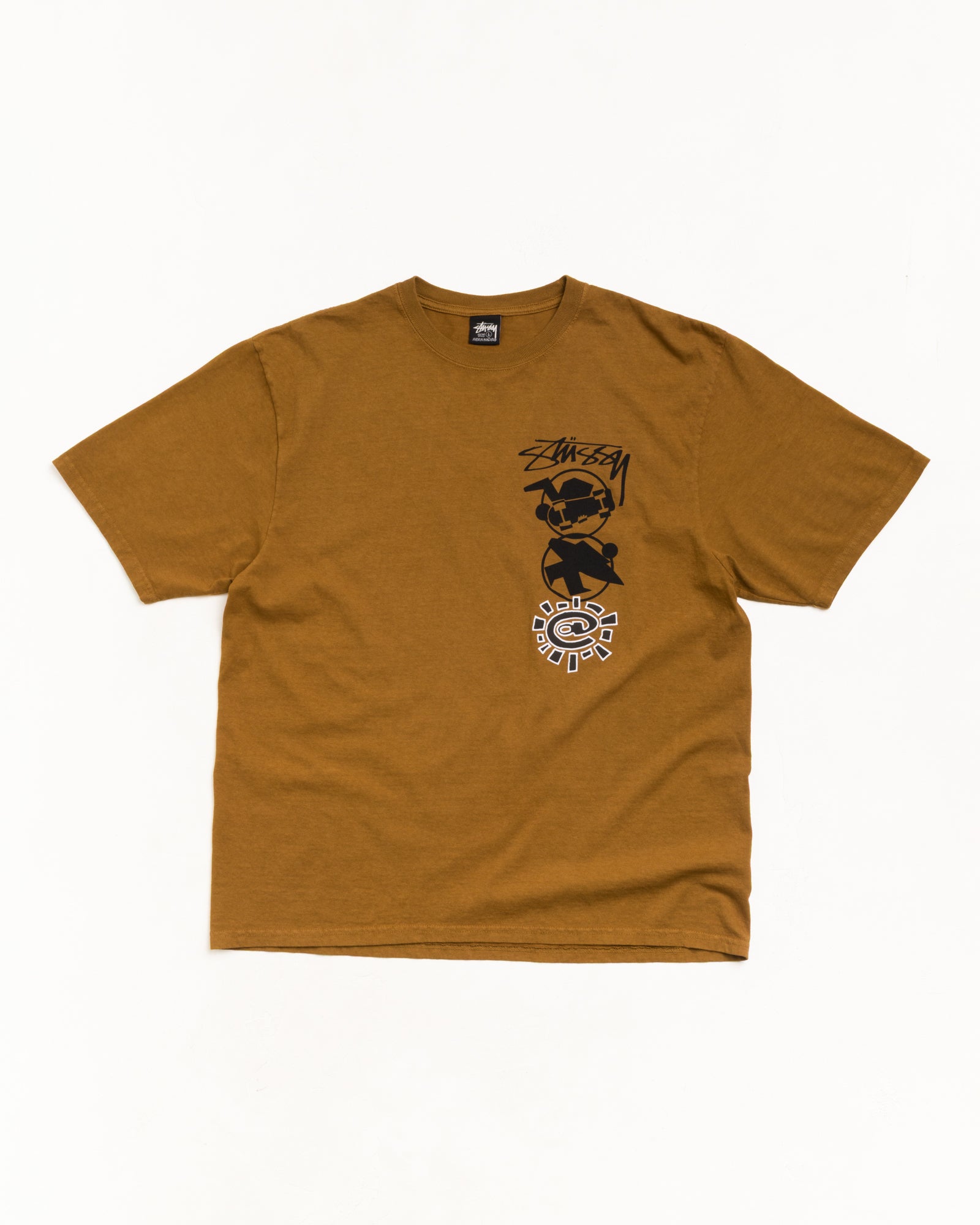 Stüssy & Always Stack 티셔츠 카라멜 색상