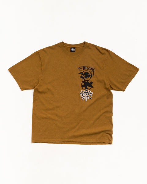 Stüssy & Always Stack 티셔츠 카라멜 색상