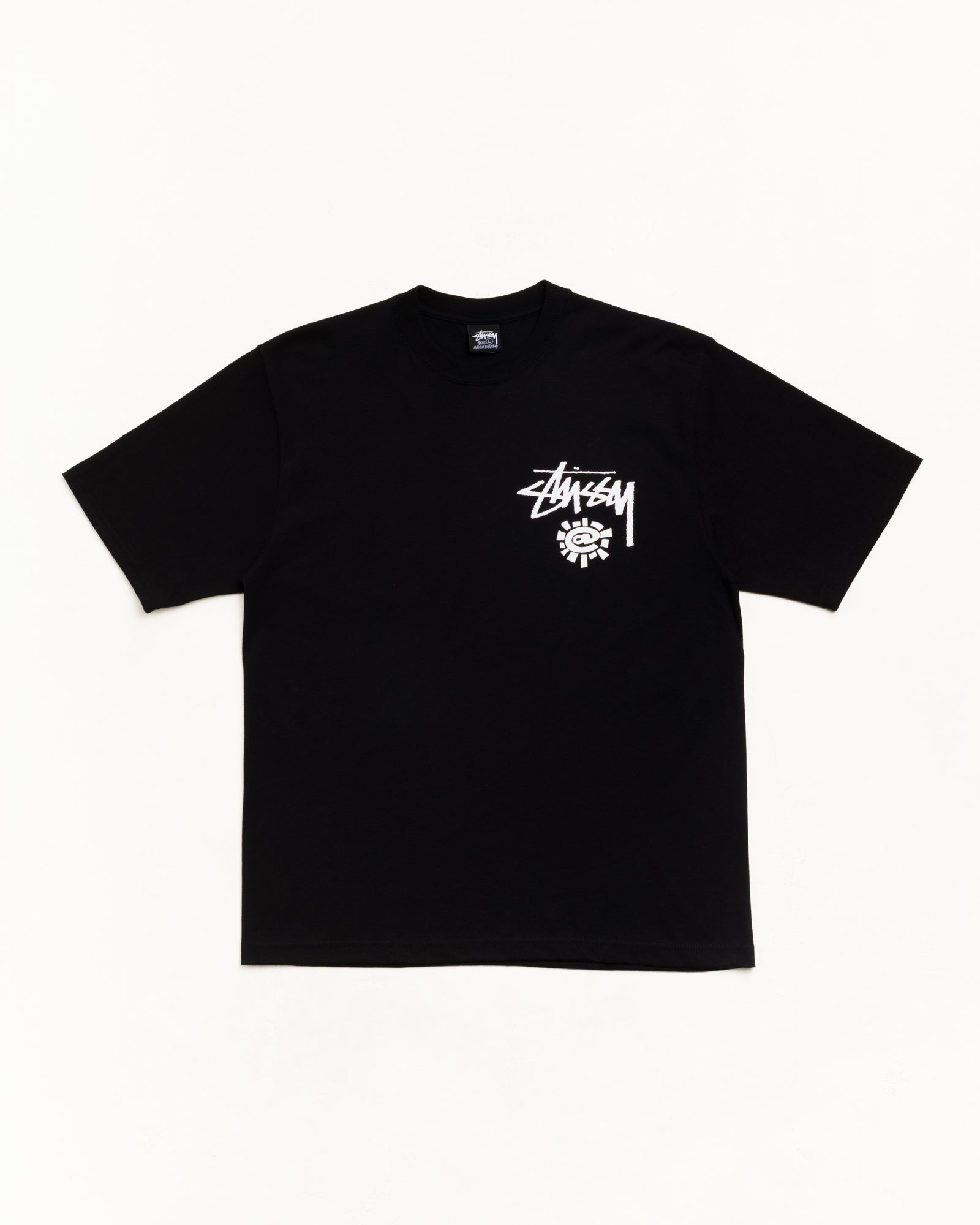 Stüssy & Always 월드 투어 유니섹스 반소매 티셔츠 - 블랙