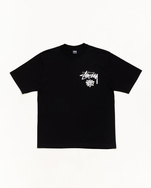 Stüssy & Always 월드 투어 유니섹스 반소매 티셔츠 - 블랙