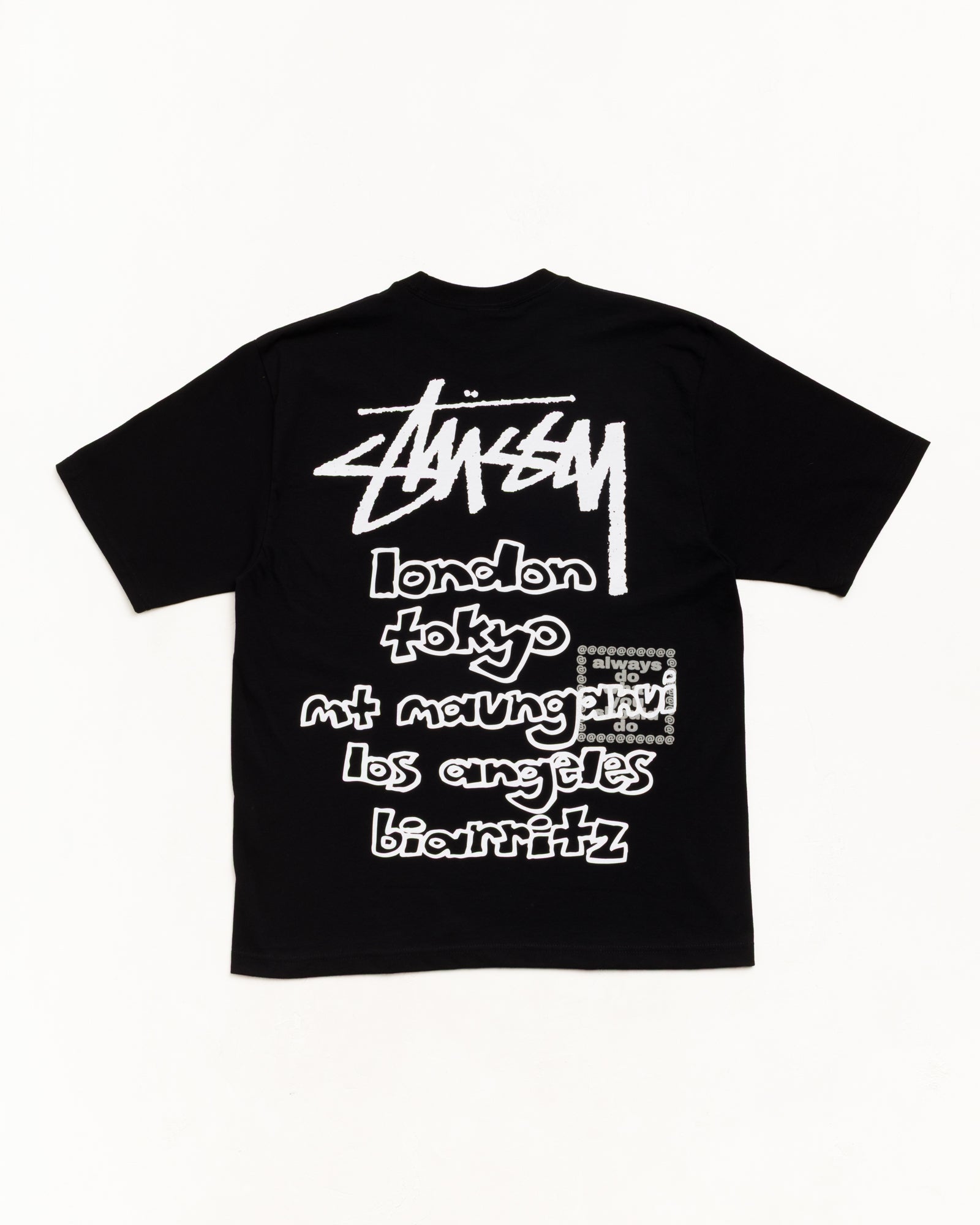 Stüssy & Always 월드 투어 티셔츠 블랙 색상