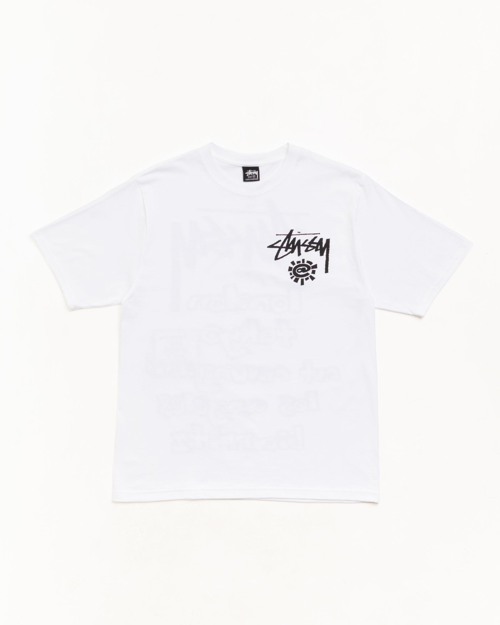 Stüssy & Always 월드 투어 티 유니섹스 반소매 티 화이트