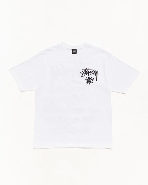 Stüssy & Always 월드 투어 티 유니섹스 반소매 티 화이트