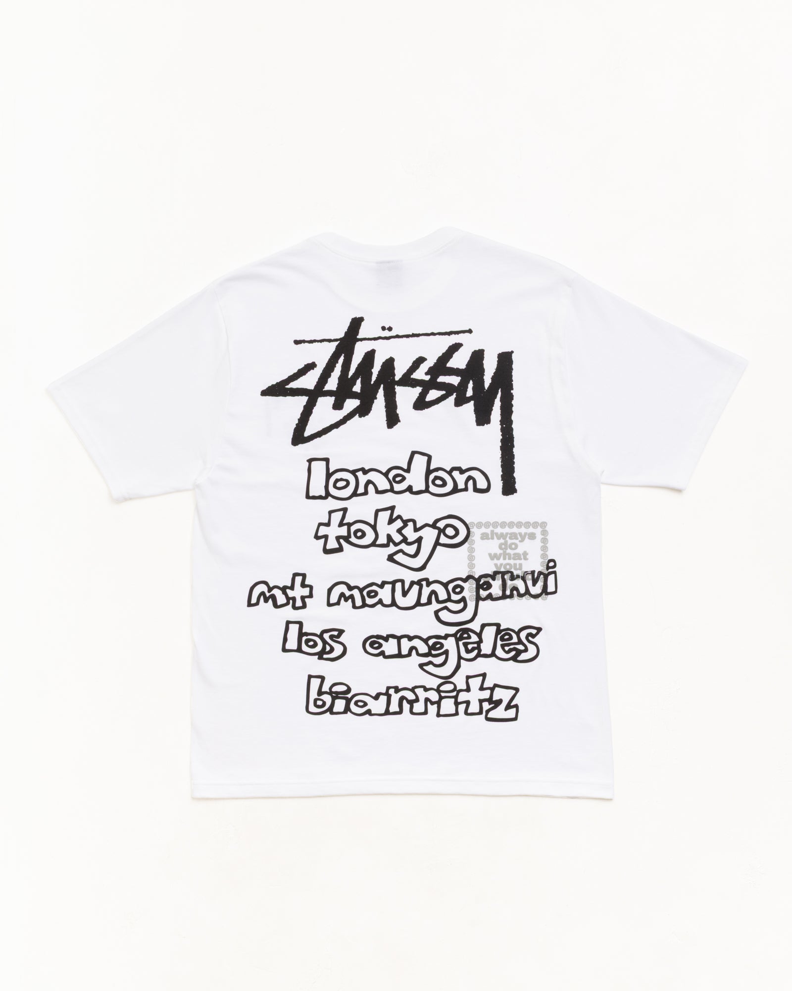 Stüssy & Always 월드 투어 티 화이트 컬러