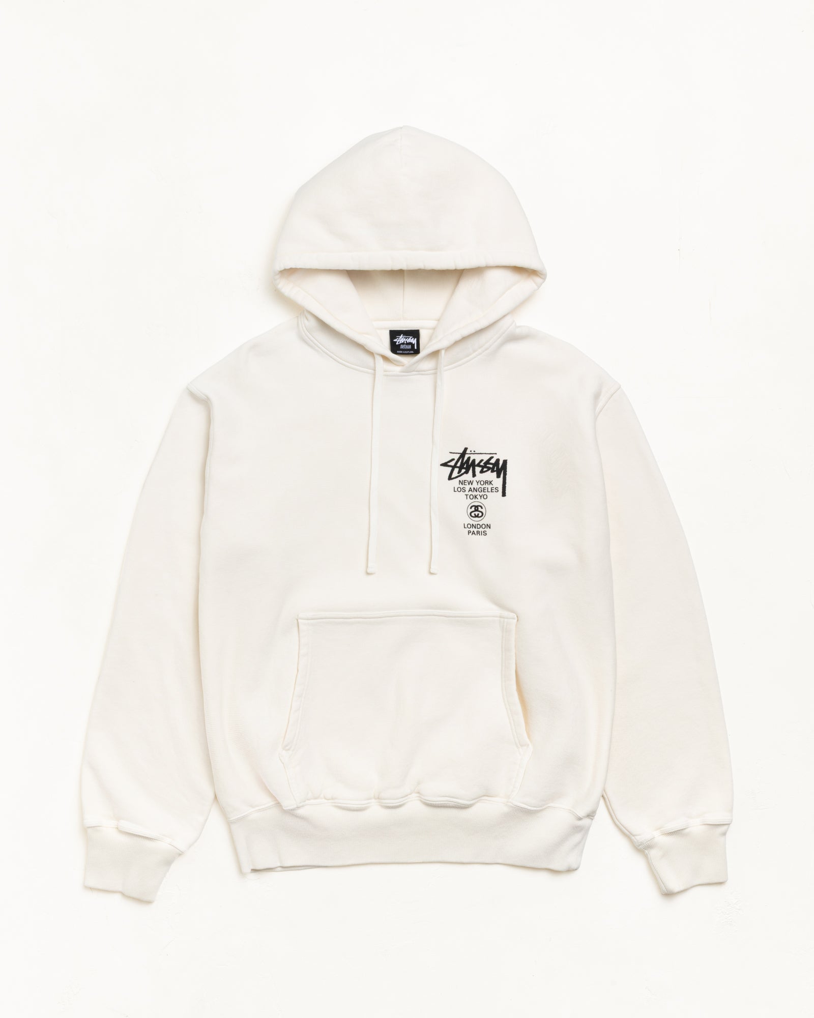 World Tour Pig. Dyed Hood Mens Long Sleeve In Natural