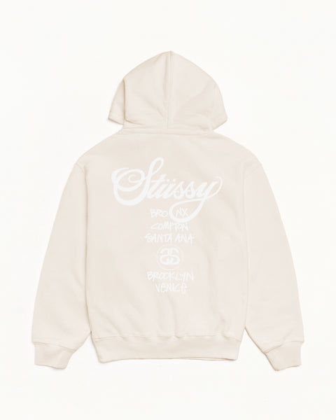 World Tour Pig. Dyed Hood Mens Long Sleeve In Natural