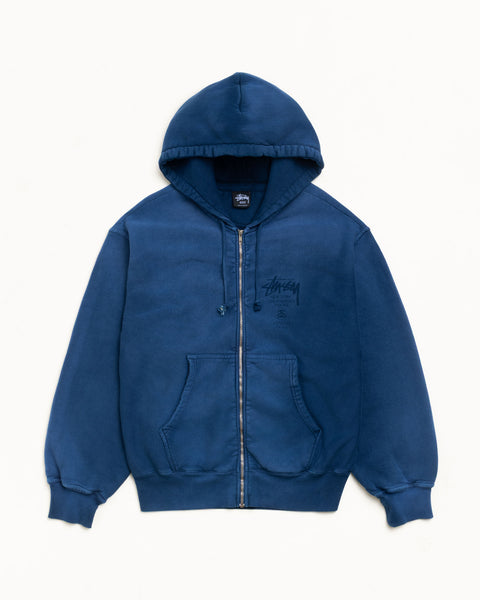 World Tour Zip Hoodie – Sun Faded Navy | Sweats | Stüssy Korea