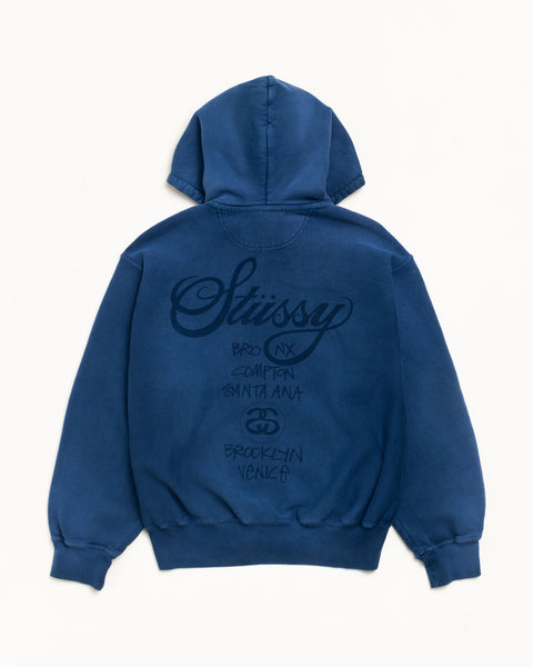 World Tour Sun Fade Zip Hood Mens Long Sleeve In Faded Navy