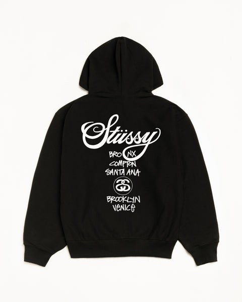 World Tour Zip Hood Mens Long Sleeve In Black