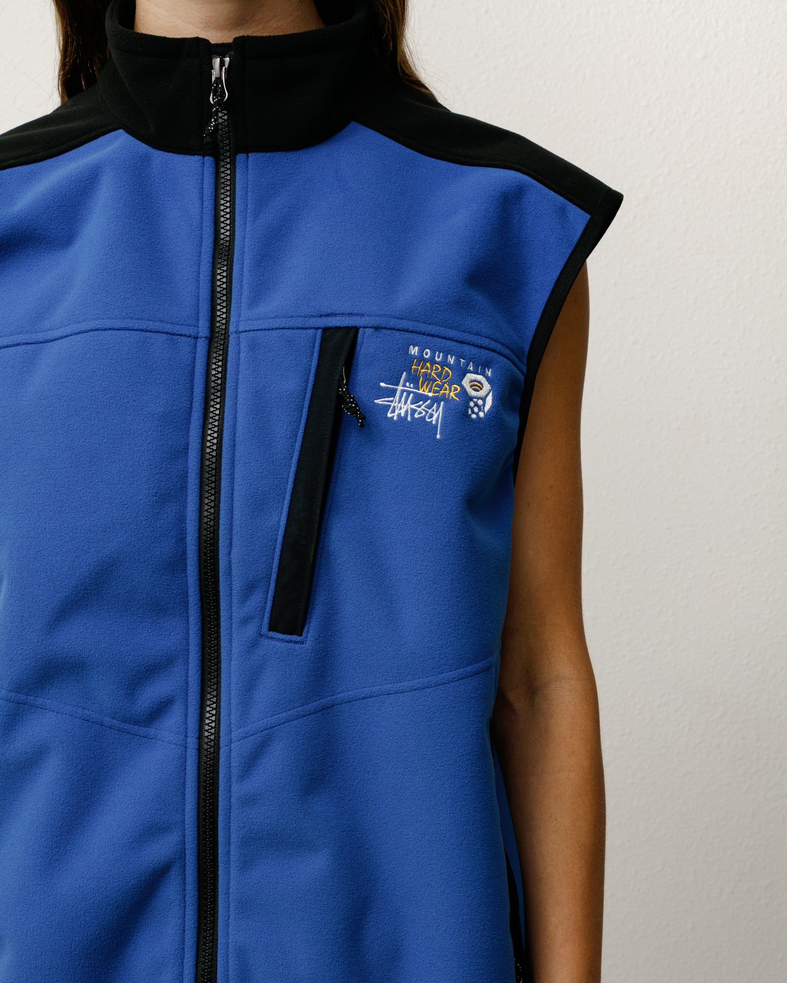 Windstopper Vest Mens Sleeveless In Blue Print