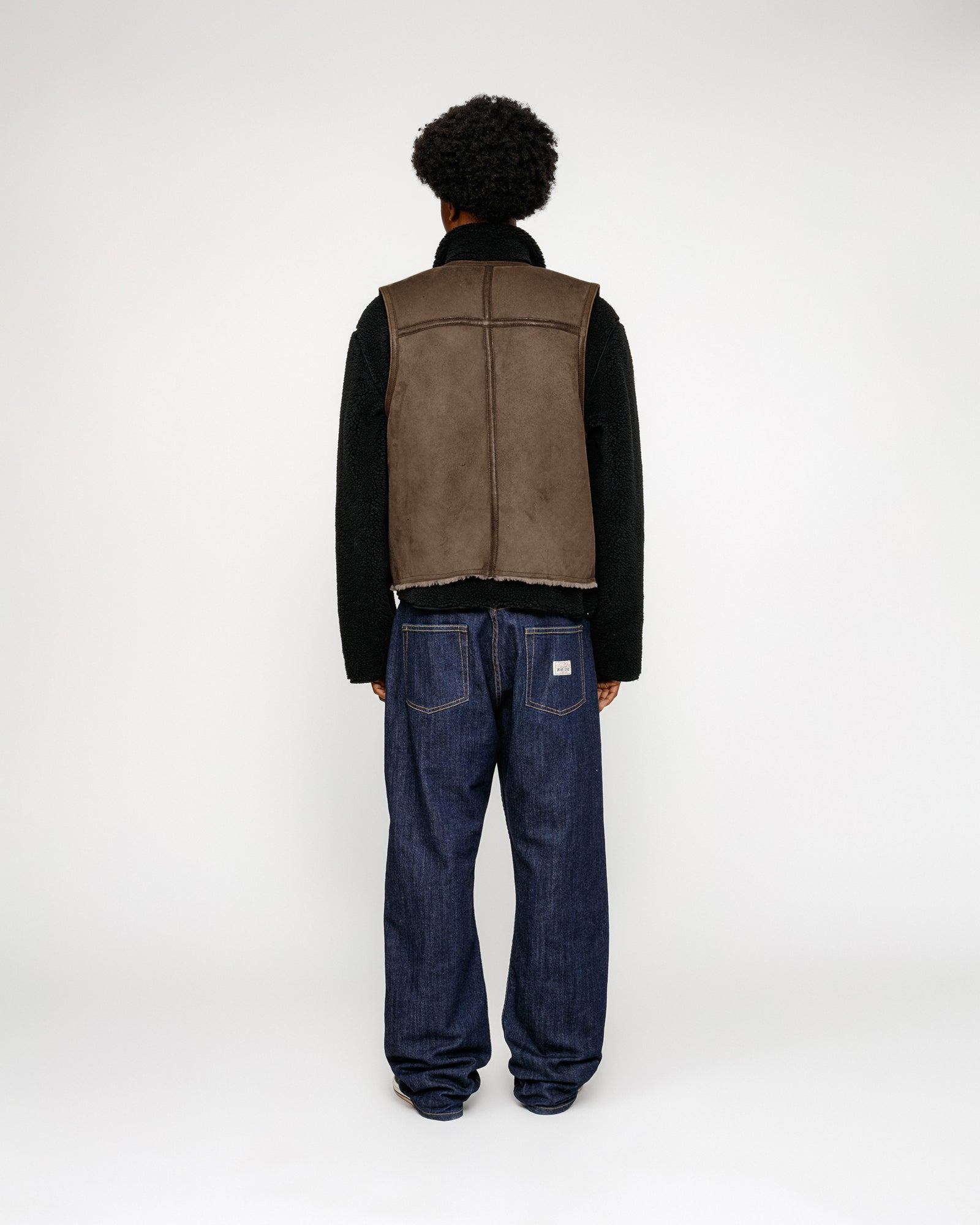 Stüssy Our Legacy Work Shop Reversible Shearling Vest Off White Shearling Outerwear