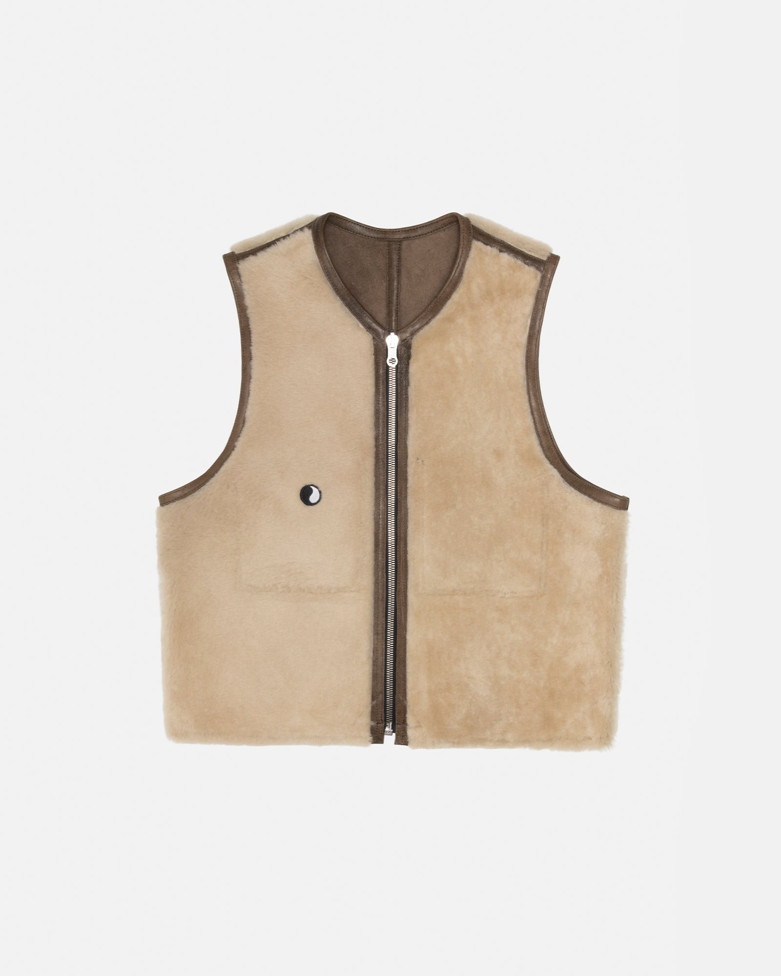 Stüssy Our Legacy Work Shop Reversible Shearling Vest Off White Shearling Outerwear