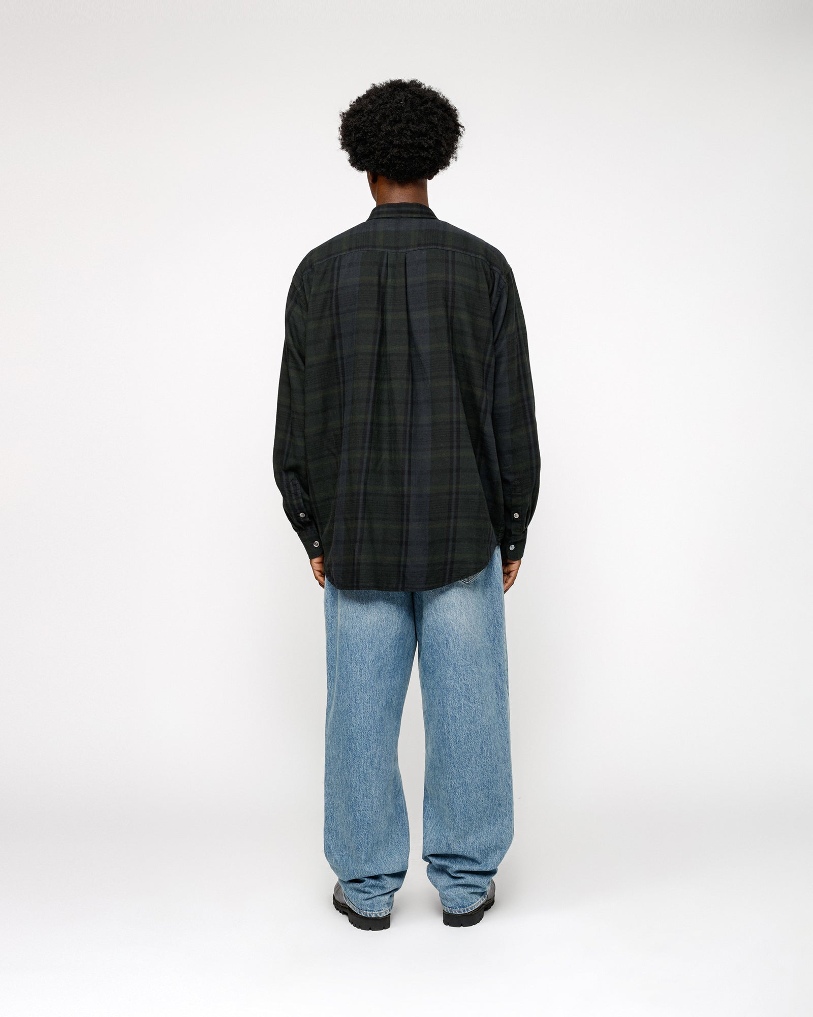 Stüssy Our Legacy Work Shop Check Shirt Overdyed Green Check