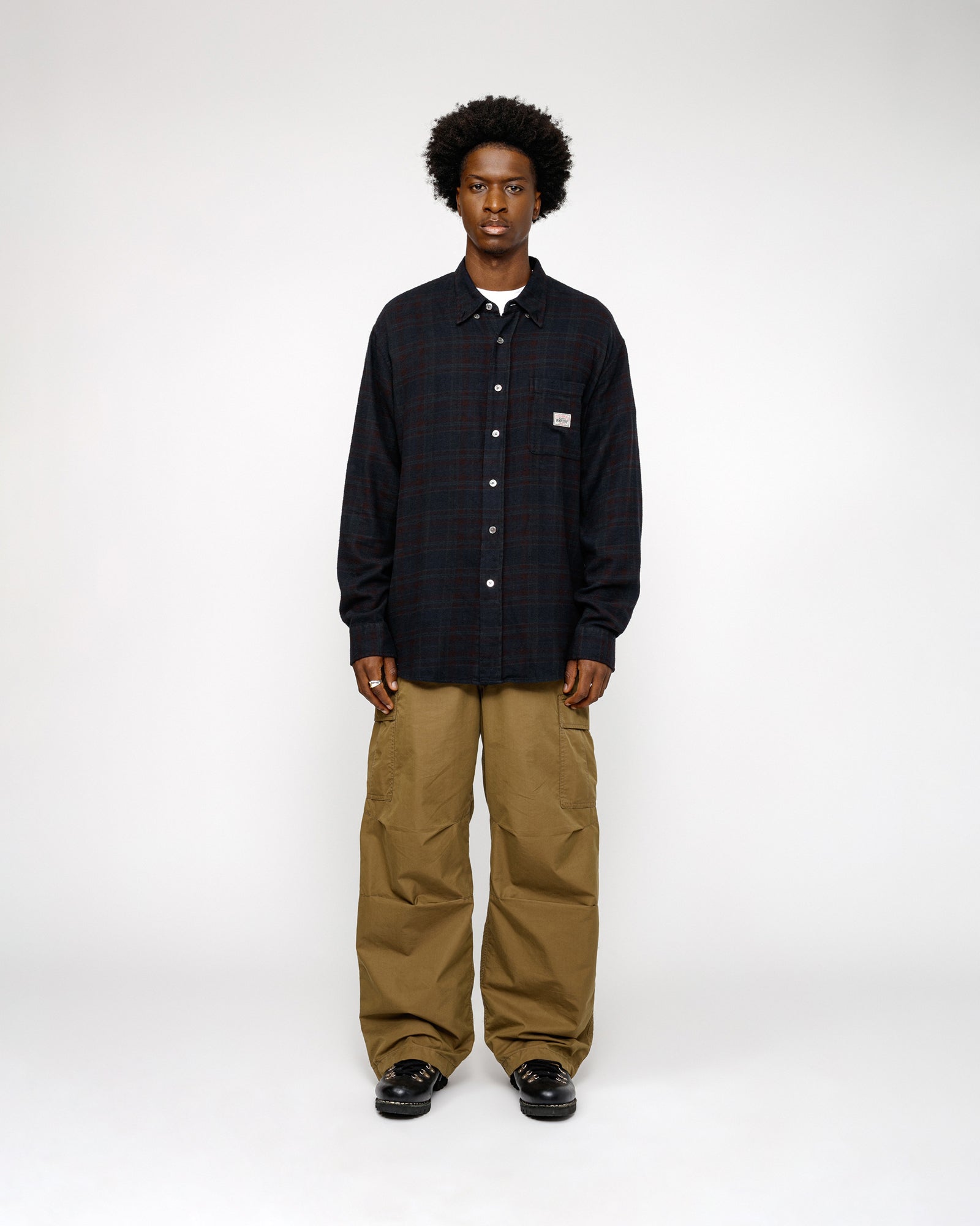 Stüssy Our Legacy Work Shop Check Shirt Overdyed Navy Check | hero:hover:collection:new-arrivals,shirts,all