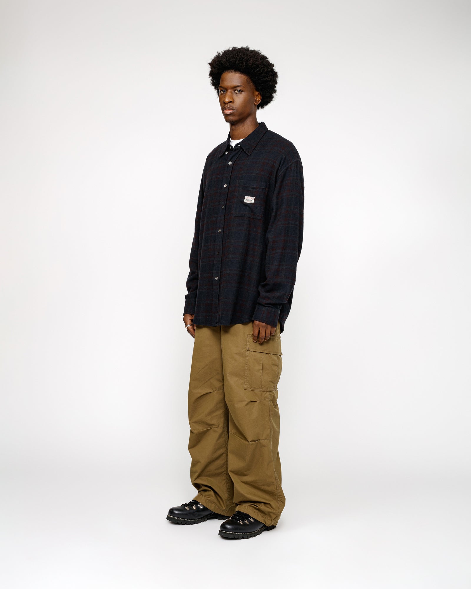 Stüssy Our Legacy Work Shop Check Shirt Overdyed Navy Check