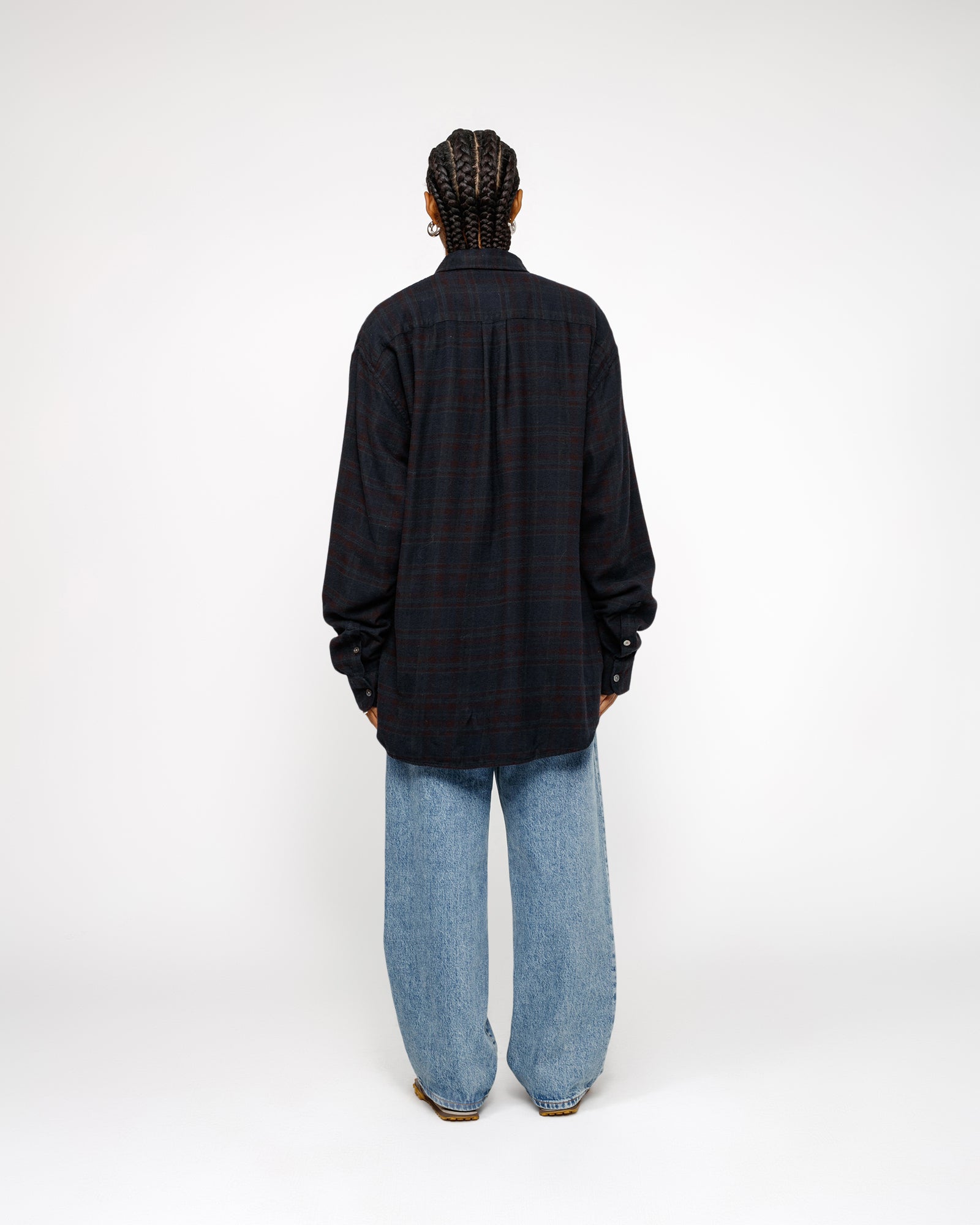 Stüssy Our Legacy Work Shop Check Shirt Overdyed Navy Check