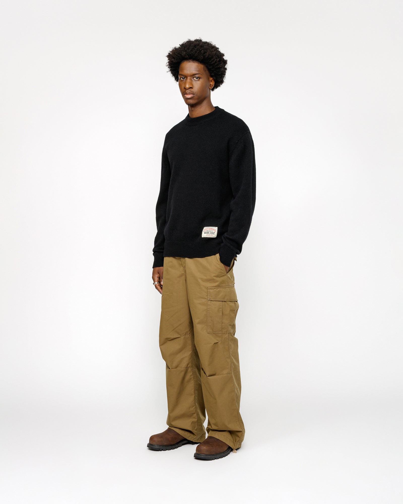 Stüssy Our Legacy Work Shop Knitted Roundneck Sweater Black Surfman Knits