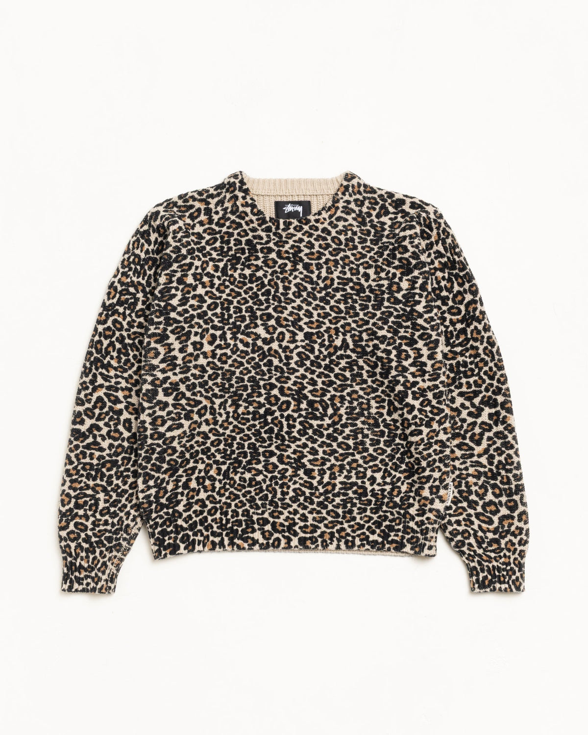 Leopard Sweater Mens Long Sleeve In Leopard | hero:main:collection:new-arrivals,shirts,tops-shirts,all,tees,outerwear,denim,knits,accessories,sunglasses,hoodies,sweats,mens-hoodies-sweatshirts,shorts,pants,bottoms