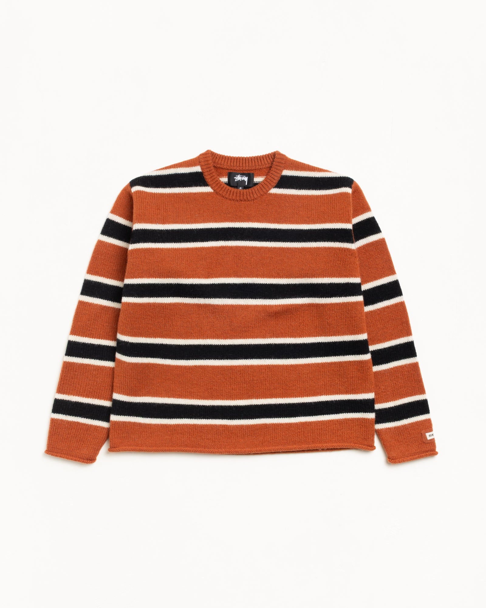 Striped Wool Sweater Mens Long Sleeve In Umber | hero:main:collection:new-arrivals,shirts,tops-shirts,all,tees,outerwear,denim,knits,accessories,sunglasses,hoodies,sweats,mens-hoodies-sweatshirts,shorts,pants,bottoms