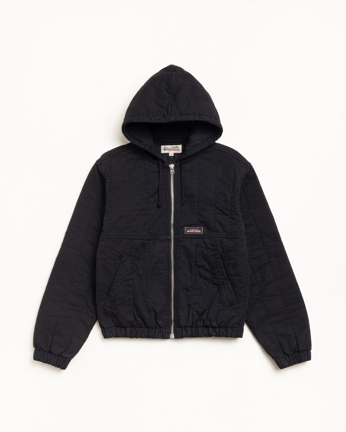Quilted Canvas Work Jacket Mens Long Sleeve In Black | hero:main:collection:new-arrivals,shirts,tops-shirts,all,tees,outerwear,denim,knits,accessories,sunglasses,hoodies,sweats,mens-hoodies-sweatshirts,shorts,pants,bottoms