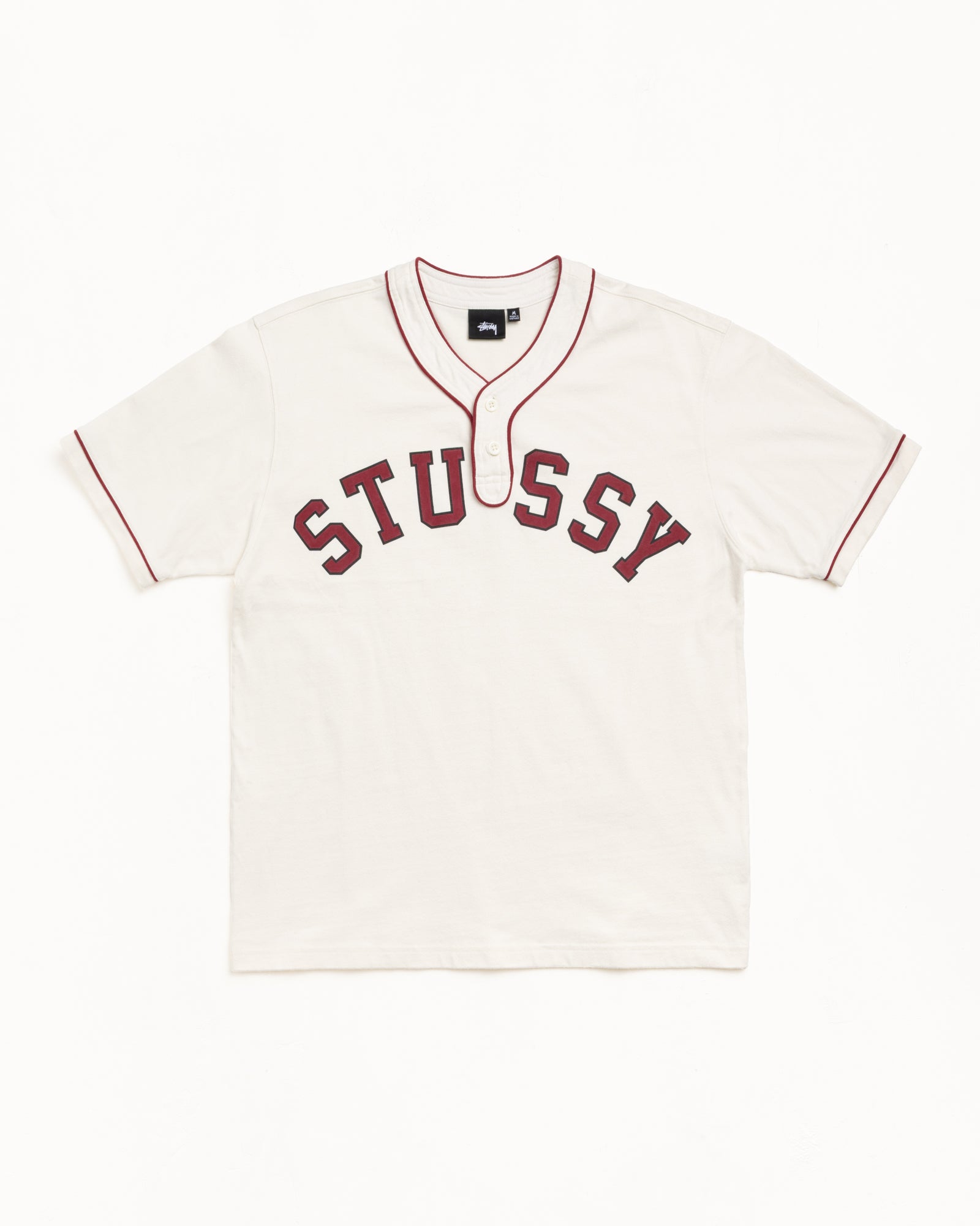Arch Baseball Jersey Mens Short Sleeve In Natural | hero:main:collection:shirts,tops-shirts,all,tees,outerwear,denim,knits,accessories,sunglasses,hoodies,sweats,mens-hoodies-sweatshirts,shorts,pants,bottoms