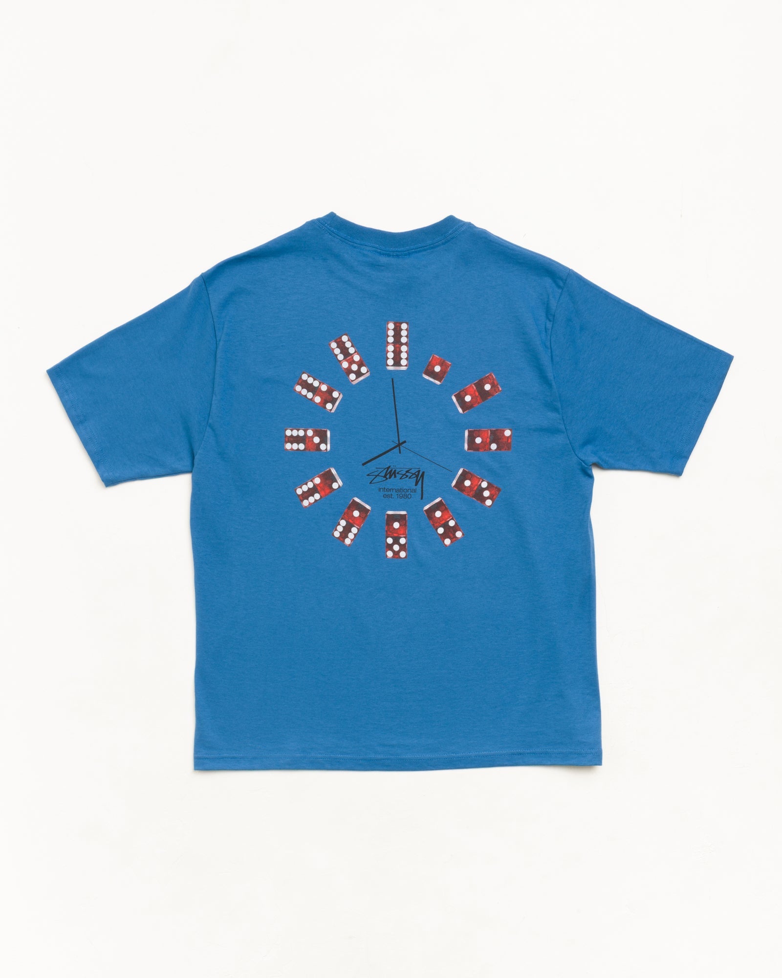 Dice Clock Tee Unisex Short Sleeve In Blue | hero:main:collection:new-arrivals-b,new-arrivals,shirts,tops-shirts,all,tees,outerwear,denim,knits,accessories,sunglasses,hoodies,sweats,mens-hoodies-sweatshirts,shorts,pants,bottoms,crew-sweats,zip-ups,swim,sweatpants, | product-card-slider