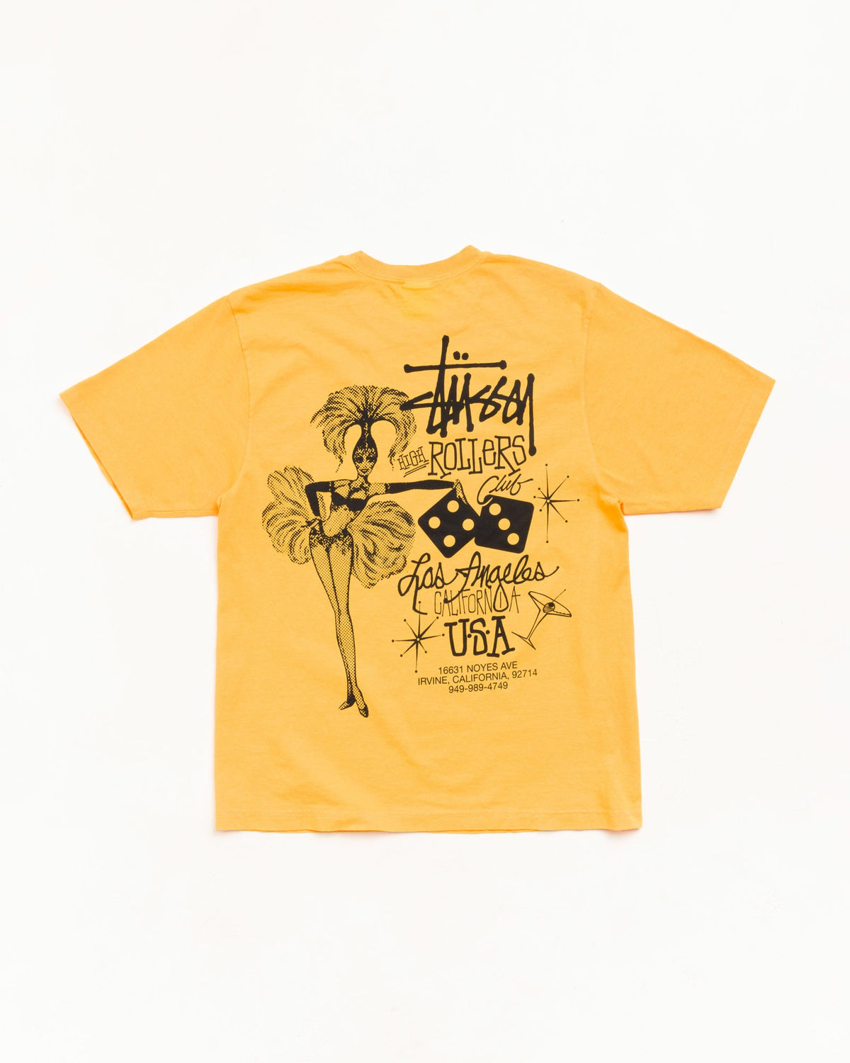 High Rollers Pig. Dyed Tee Unisex Short Sleeve In Marigold | hero:main:collection:new-arrivals-b,new-arrivals,shirts,tops-shirts,all,tees,outerwear,denim,knits,accessories,sunglasses,hoodies,sweats,mens-hoodies-sweatshirts,shorts,pants,bottoms,crew-sweats,zip-ups,swim,sweatpants, | product-card-slider