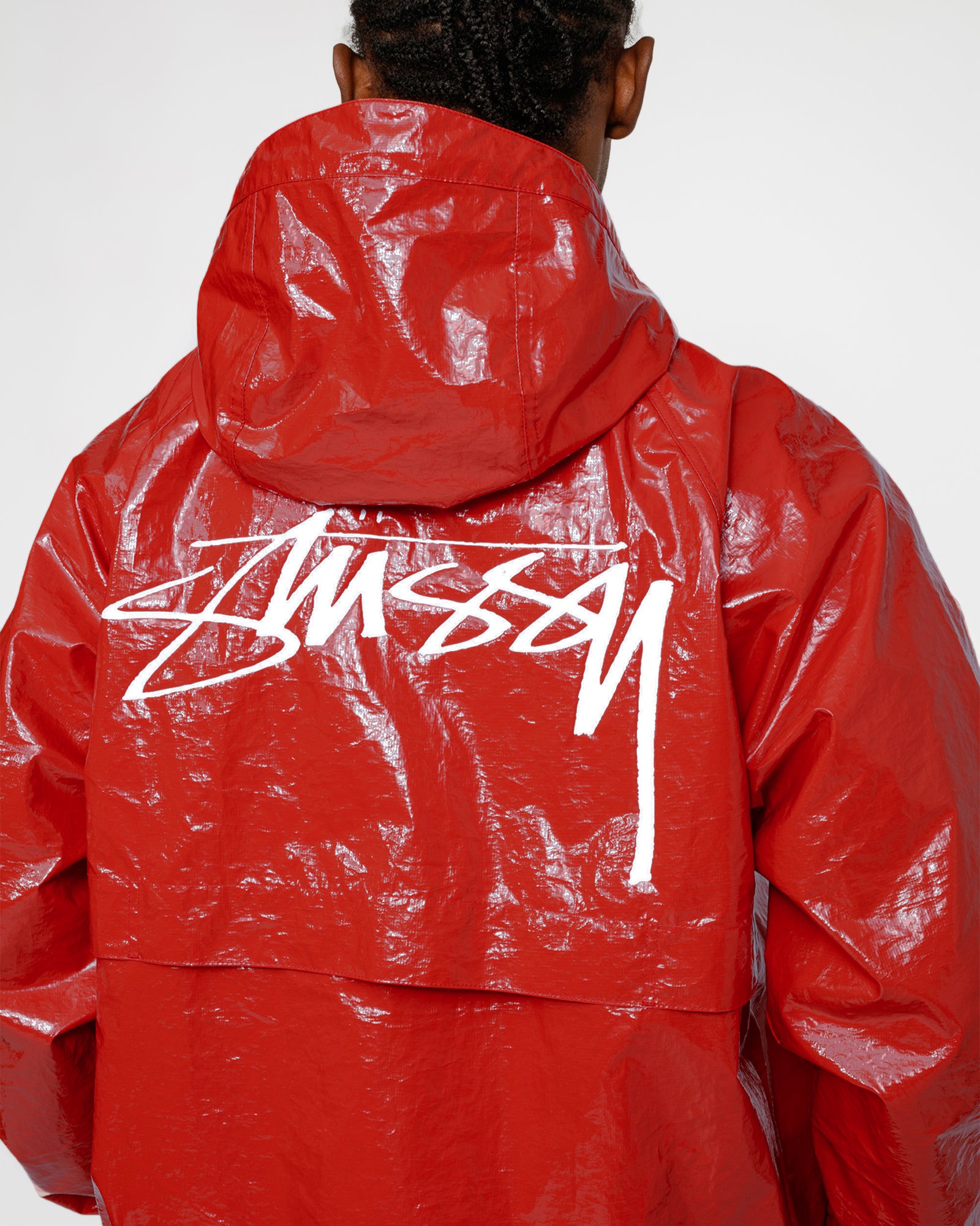 Stüssy Beach Shell Coated Ripstop Red Outerwear