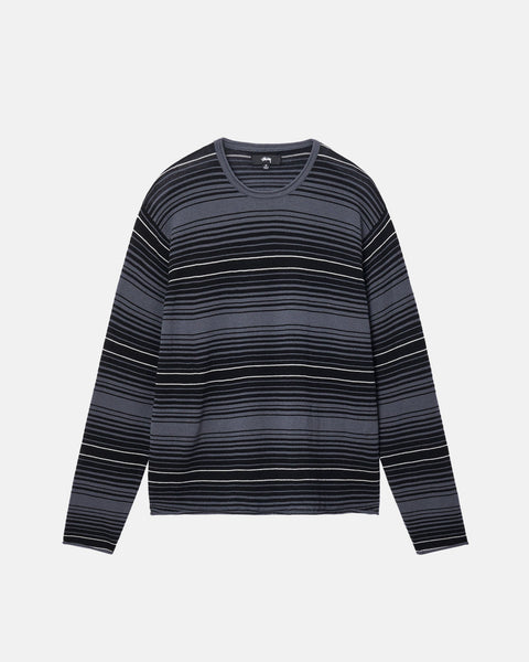 Stüssy Horizontal Stripe Sweater Charcoal Knit